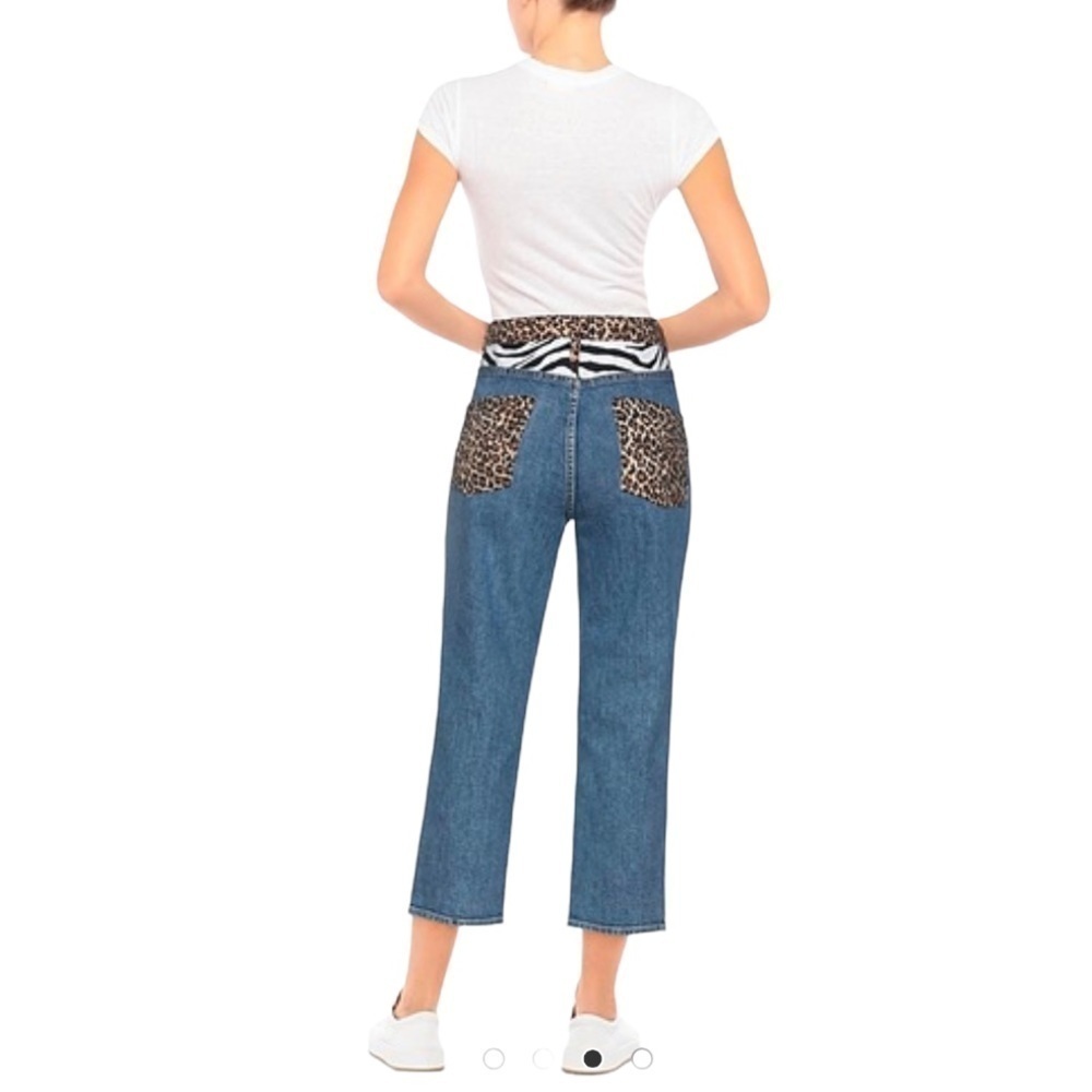 Alice + Olivia Amazing High Rise Girlfriend Slim Straight Animal Print Jeans 32 - Picture 2 of 16